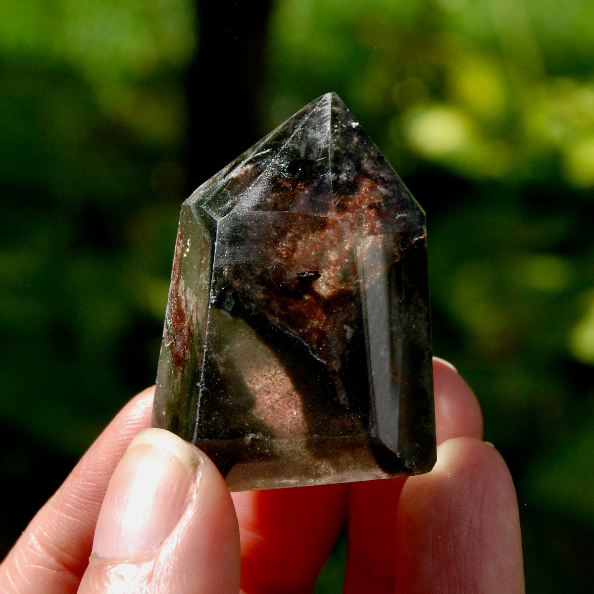 Gemmy Lodolite Crystal Tower, 43g Phantom Pyramid Shamanic Dreamstone, Scenic Garden Quartz