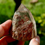 Red Lodolite Crystal Tower, 124g Shamanic Dreamstone, Scenic Garden Quartz