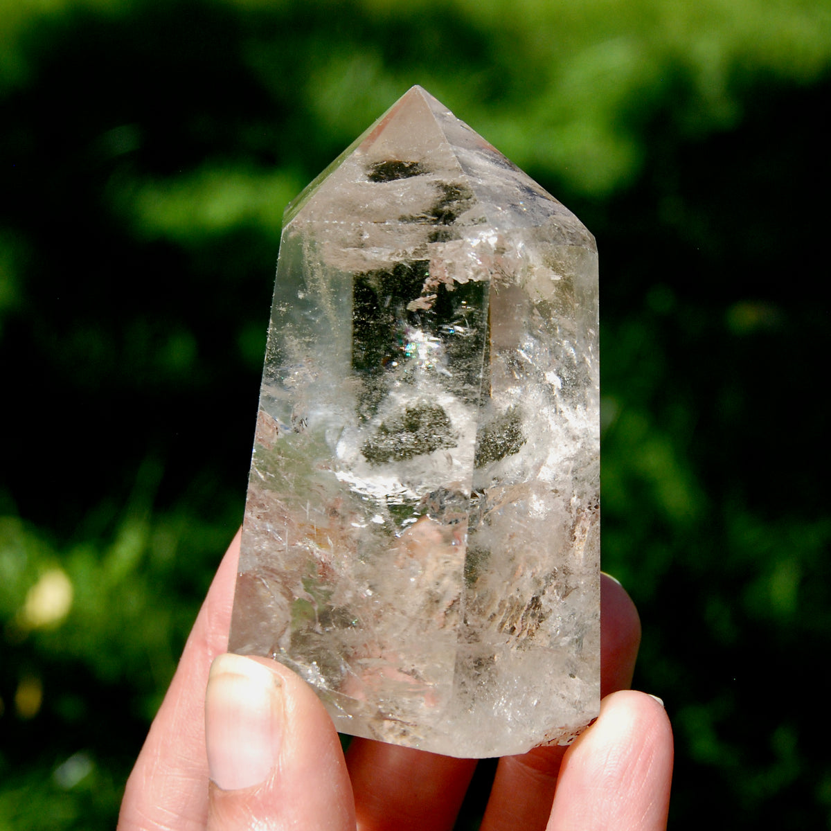 3in Lodolite Crystal Tower, 220g Shamanic Dreamstone, Scenic Garden Quartz, Brazil