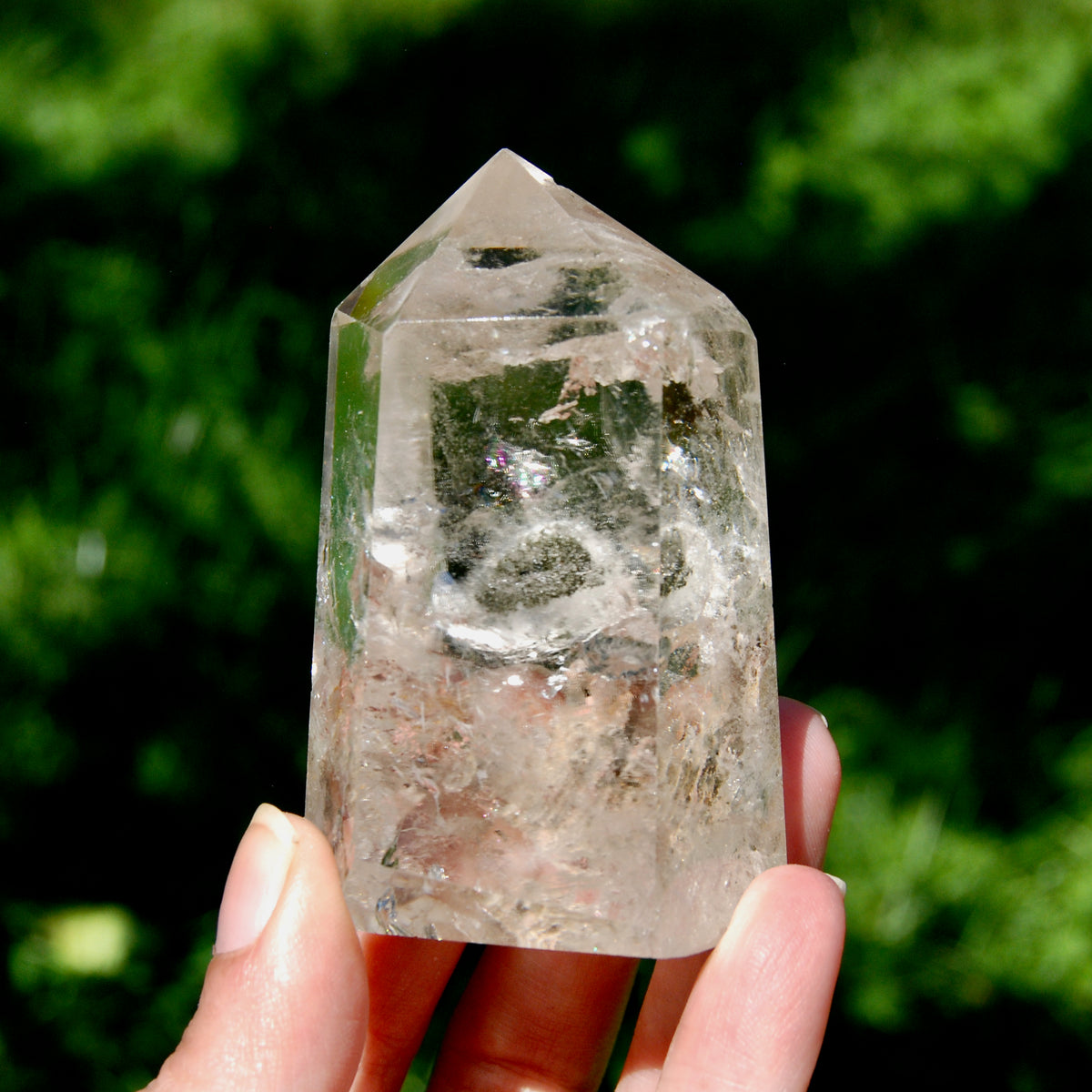 3in Lodolite Crystal Tower, 220g Shamanic Dreamstone, Scenic Garden Quartz, Brazil