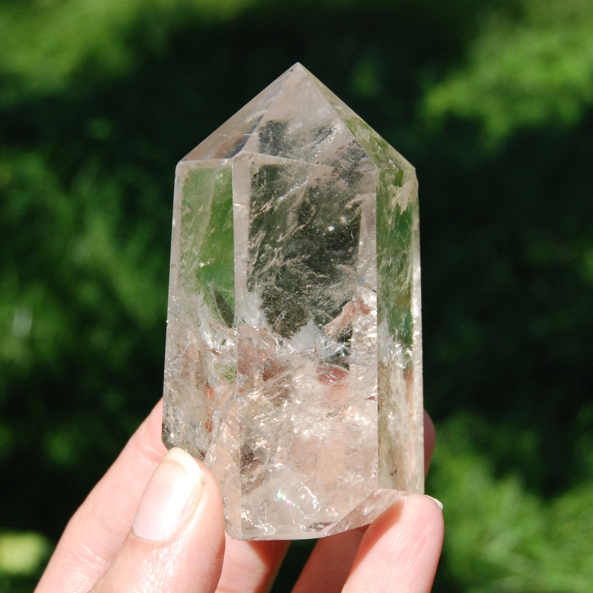 3in Lodolite Crystal Tower, 220g Shamanic Dreamstone, Scenic Garden Quartz, Brazil