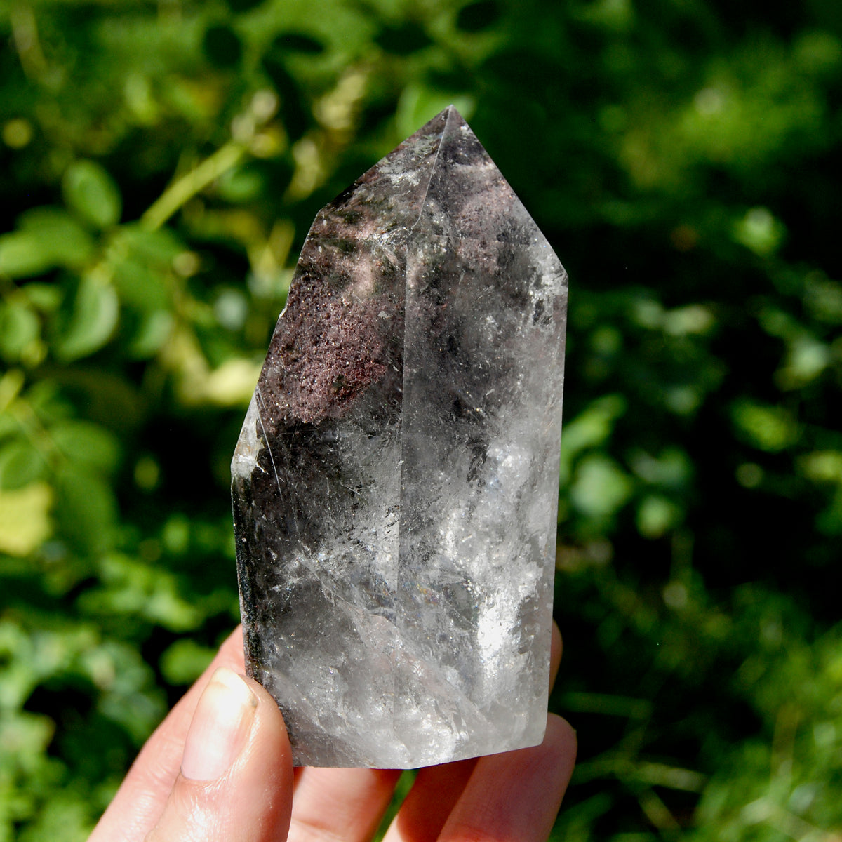3.6in Lodolite Crystal Tower, 258g Shamanic Dreamstone, Scenic Garden Quartz, Brazil