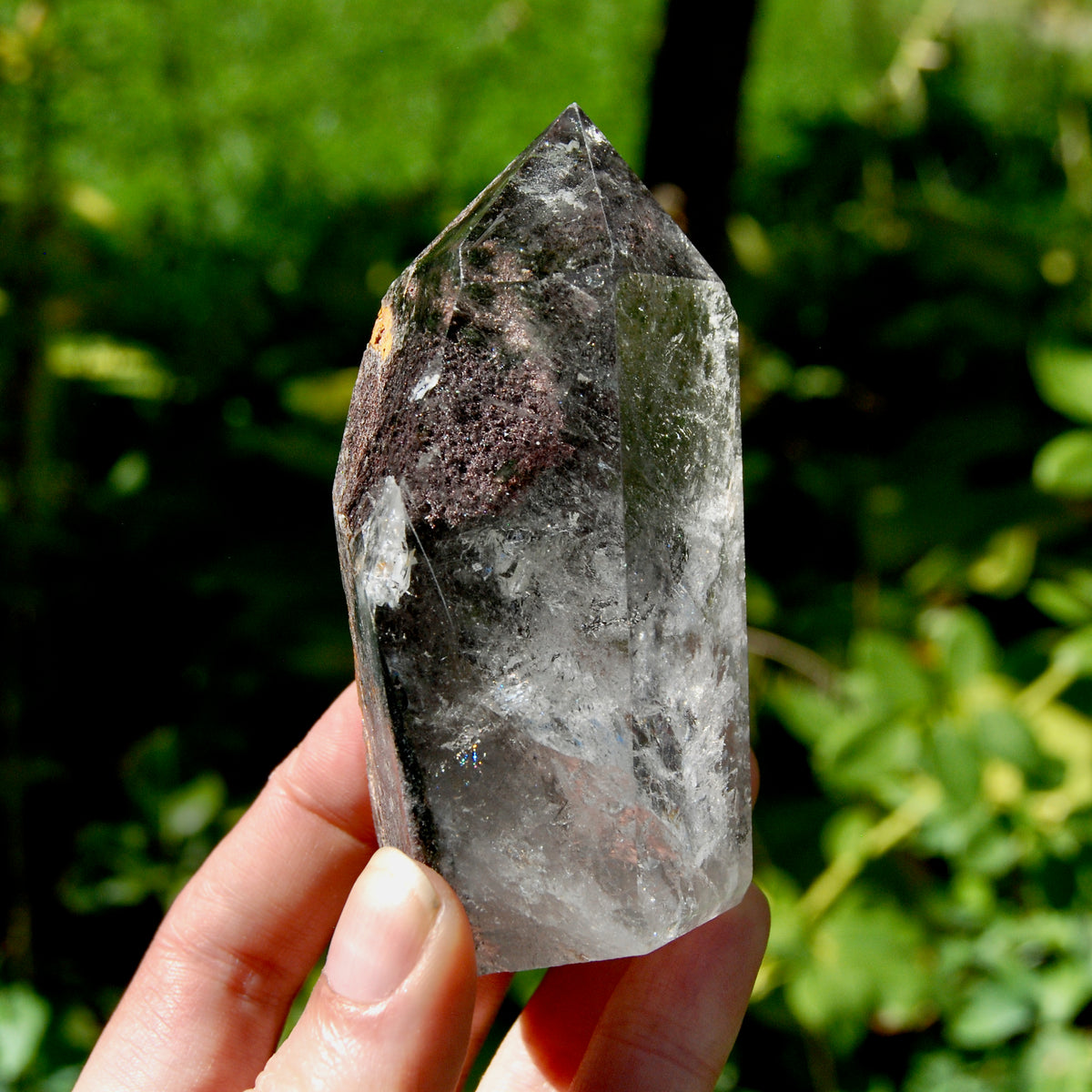 3.6in Lodolite Crystal Tower, 258g Shamanic Dreamstone, Scenic Garden Quartz, Brazil