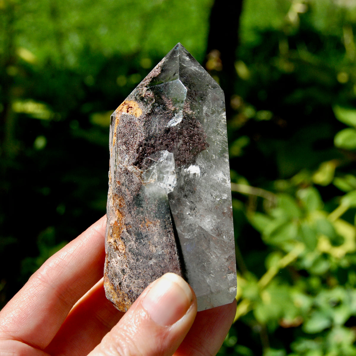 3.6in Lodolite Crystal Tower, 258g Shamanic Dreamstone, Scenic Garden Quartz, Brazil