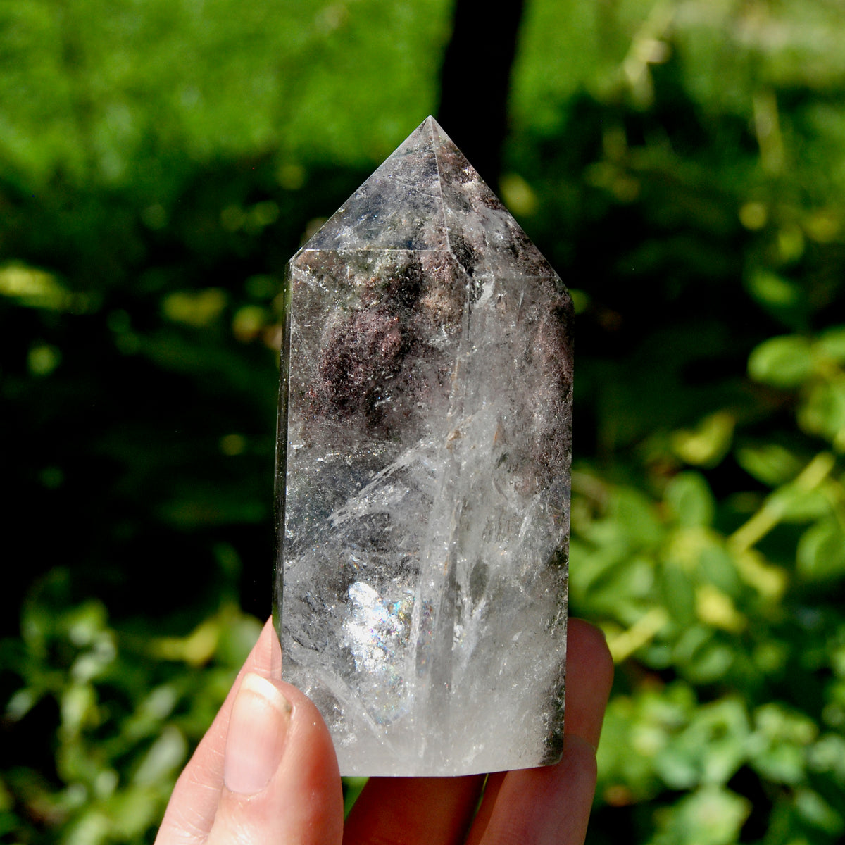 3.6in Lodolite Crystal Tower, 258g Shamanic Dreamstone, Scenic Garden Quartz, Brazil