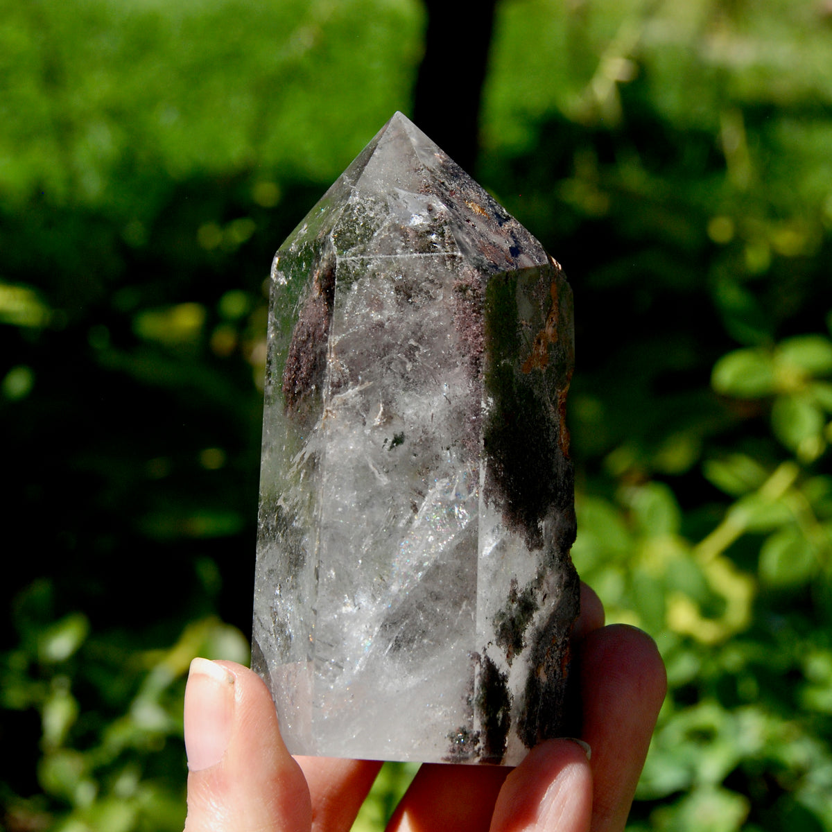 3.6in Lodolite Crystal Tower, 258g Shamanic Dreamstone, Scenic Garden Quartz, Brazil