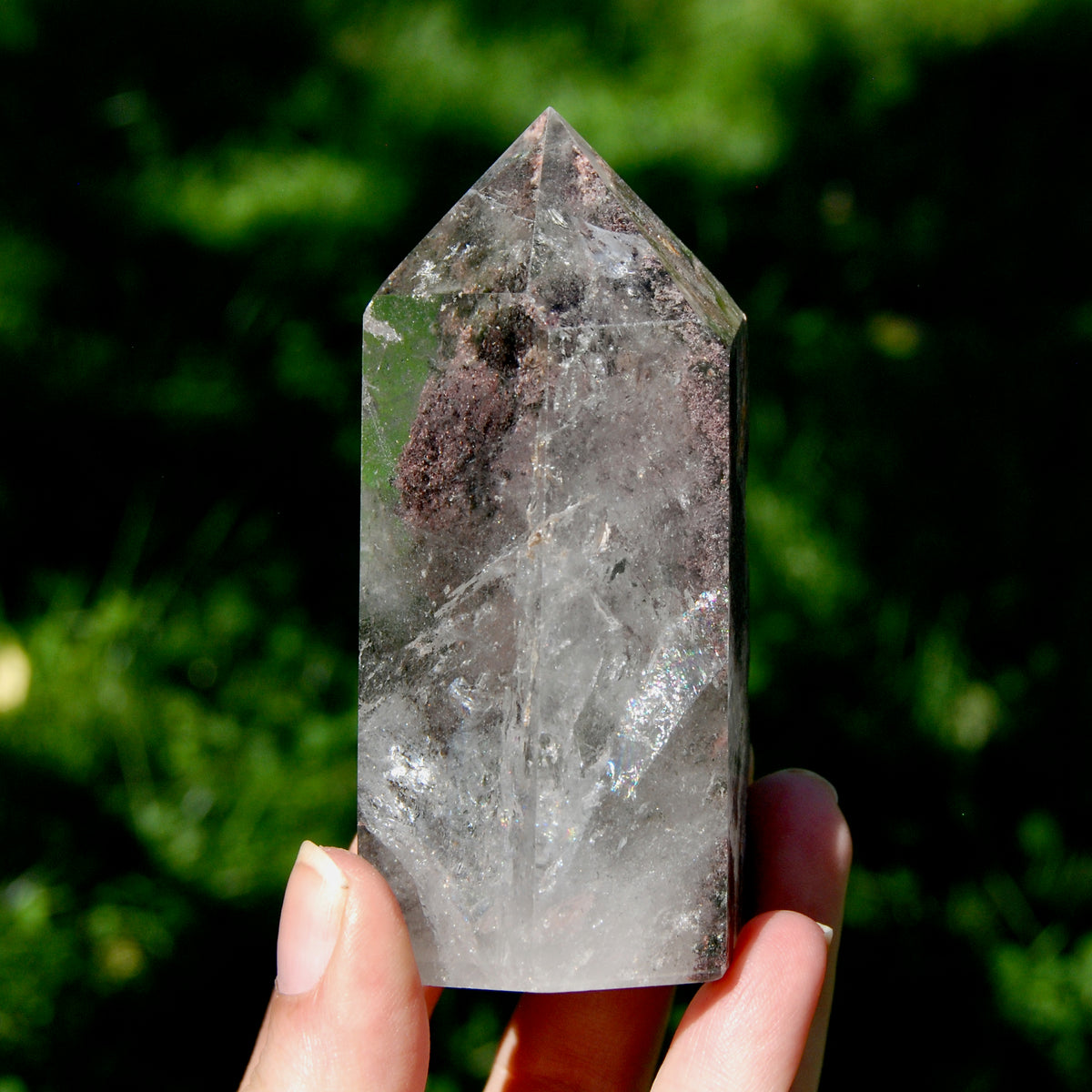 3.6in Lodolite Crystal Tower, 258g Shamanic Dreamstone, Scenic Garden Quartz, Brazil