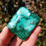 Malachite Chrysocolla Crystal Free Form Palm Stone