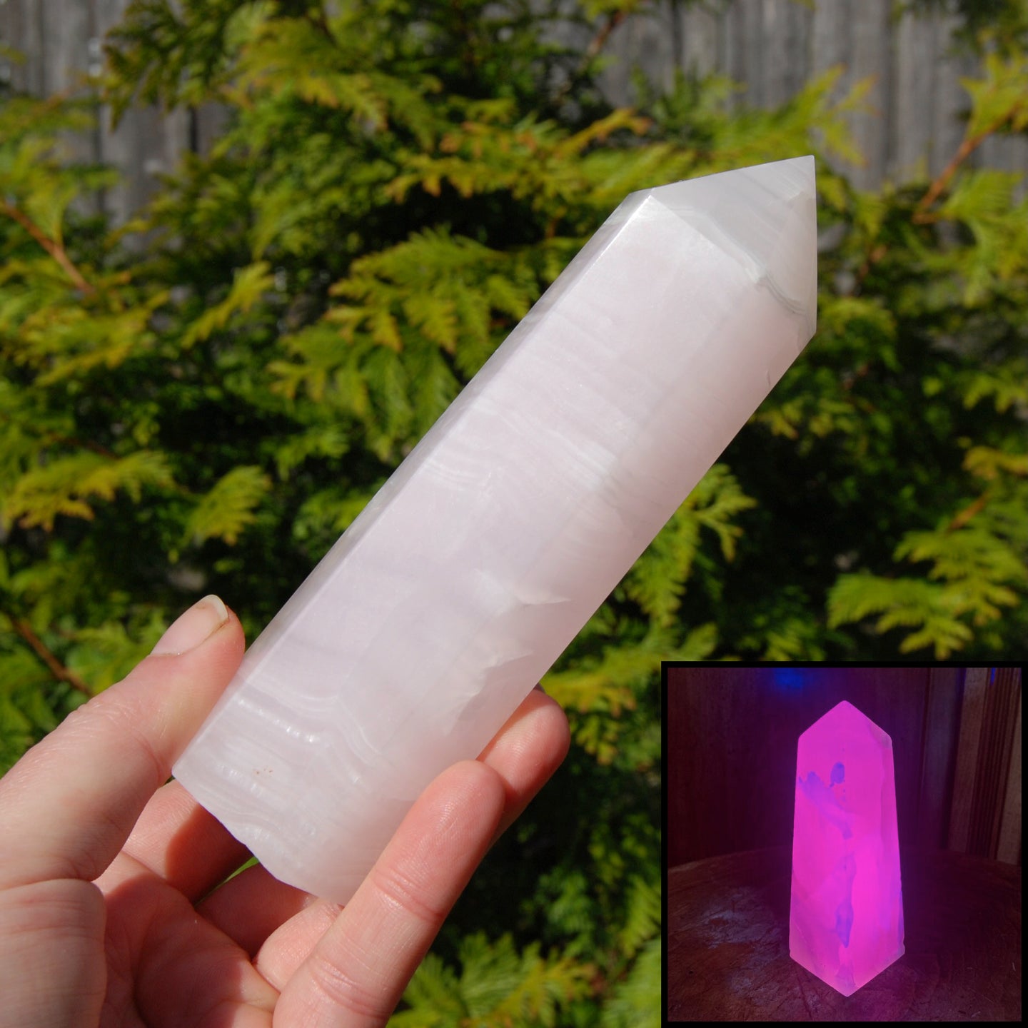 Pink Mangano Calcite Crystal Tower