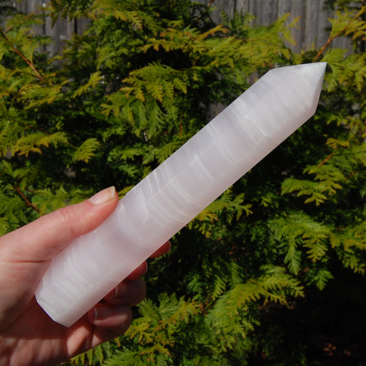 XL Pink Mangano Calcite Crystal Tower