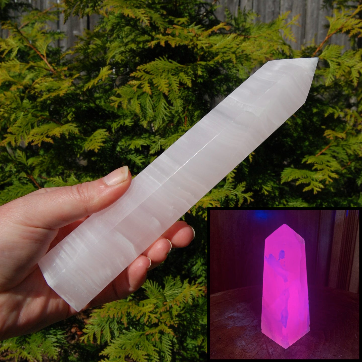 XL Pink Mangano Calcite Crystal Tower