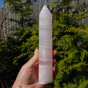XL Pink Mangano Calcite Crystal Tower