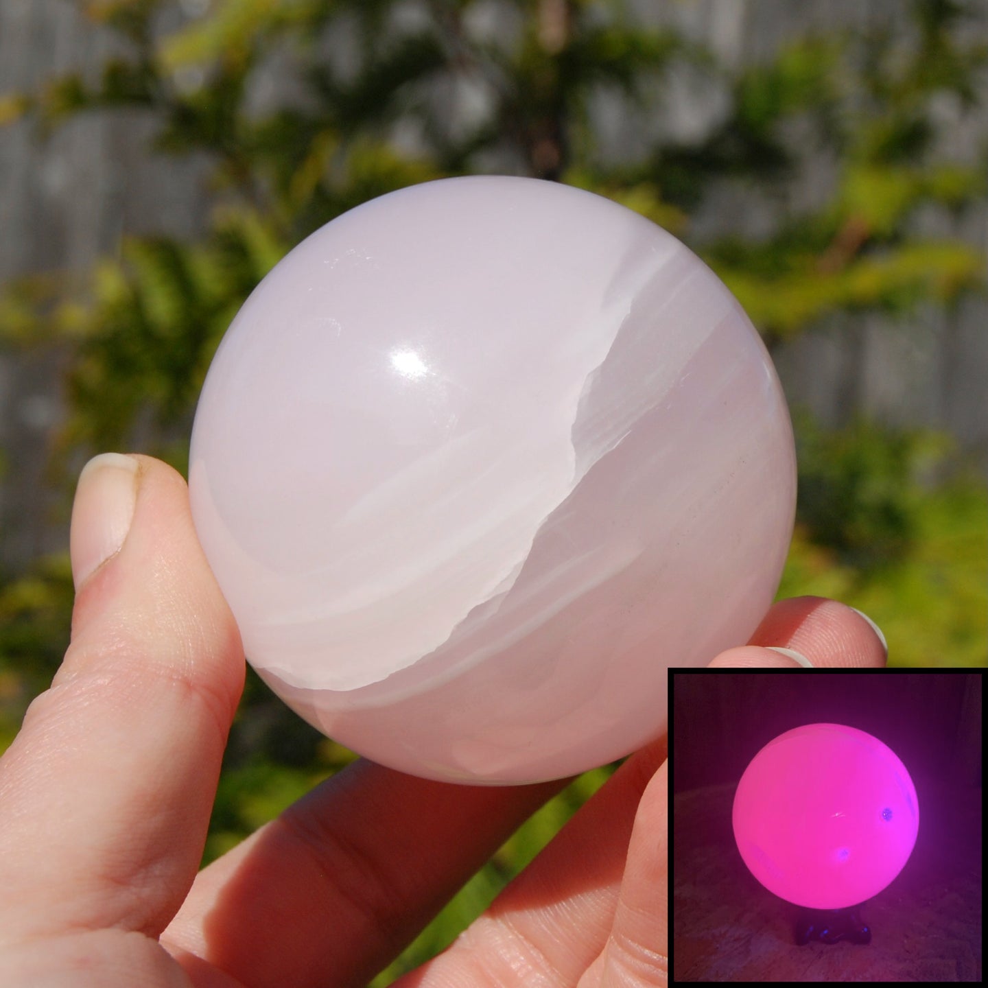 Pink Mangano Calcite Crystal Sphere