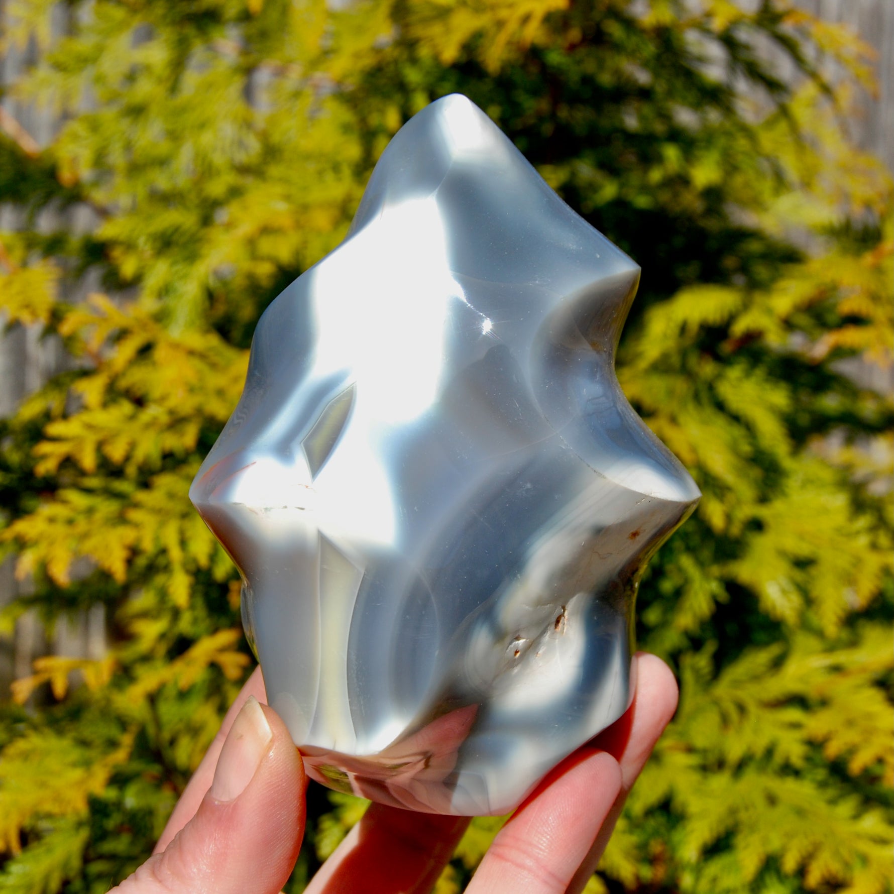 Orca Agate Crystal Flame