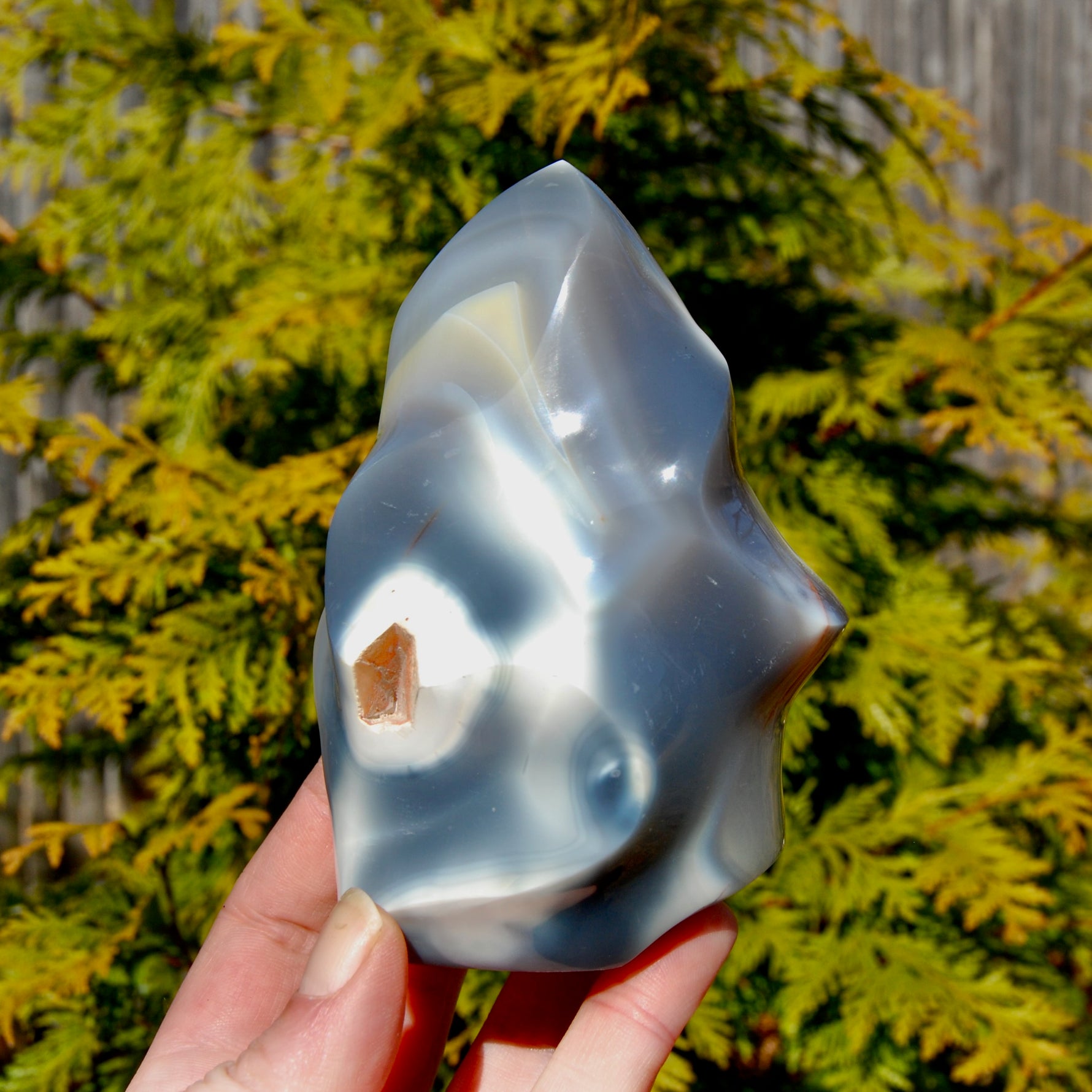 Orca Agate Crystal Flame
