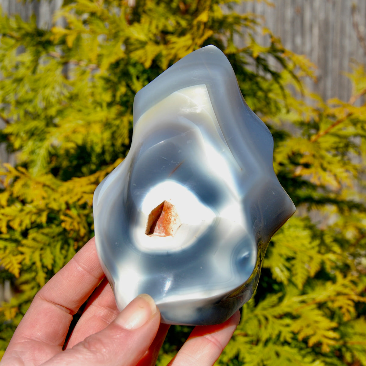 Orca Agate Crystal Flame