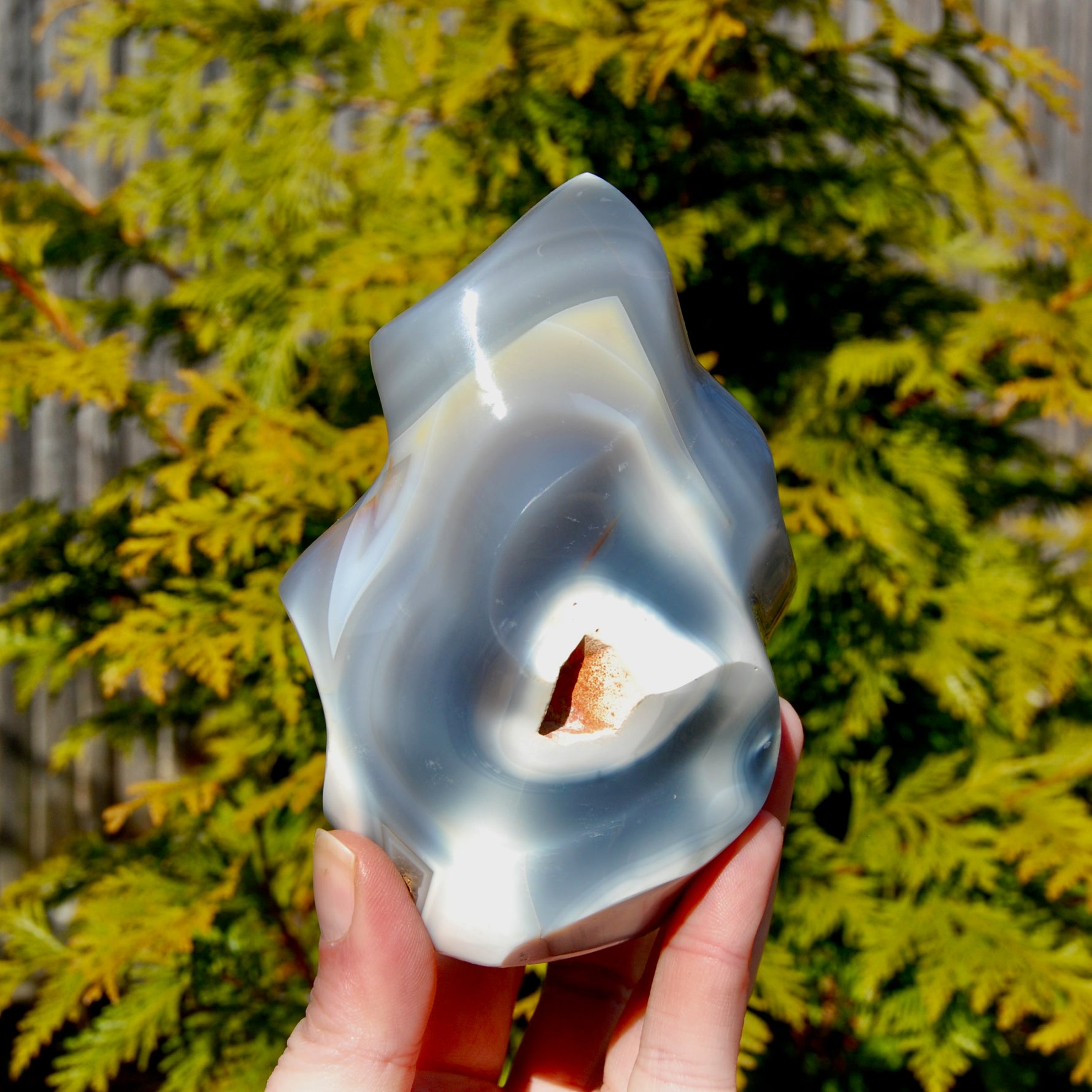 Orca Agate Crystal Flame