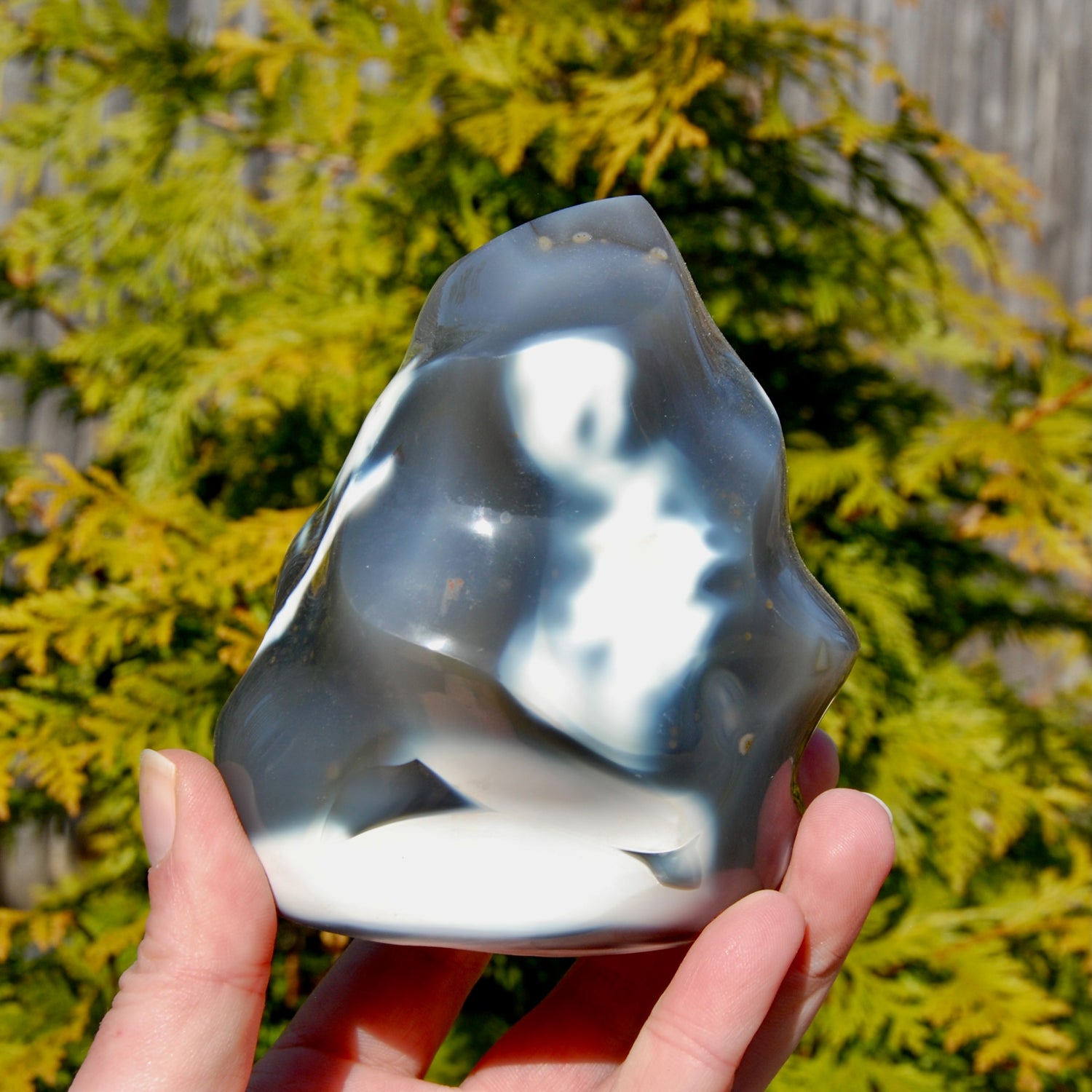 Orca Agate Crystal Flame Tower