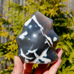 Orca Agate Crystal Flame Tower