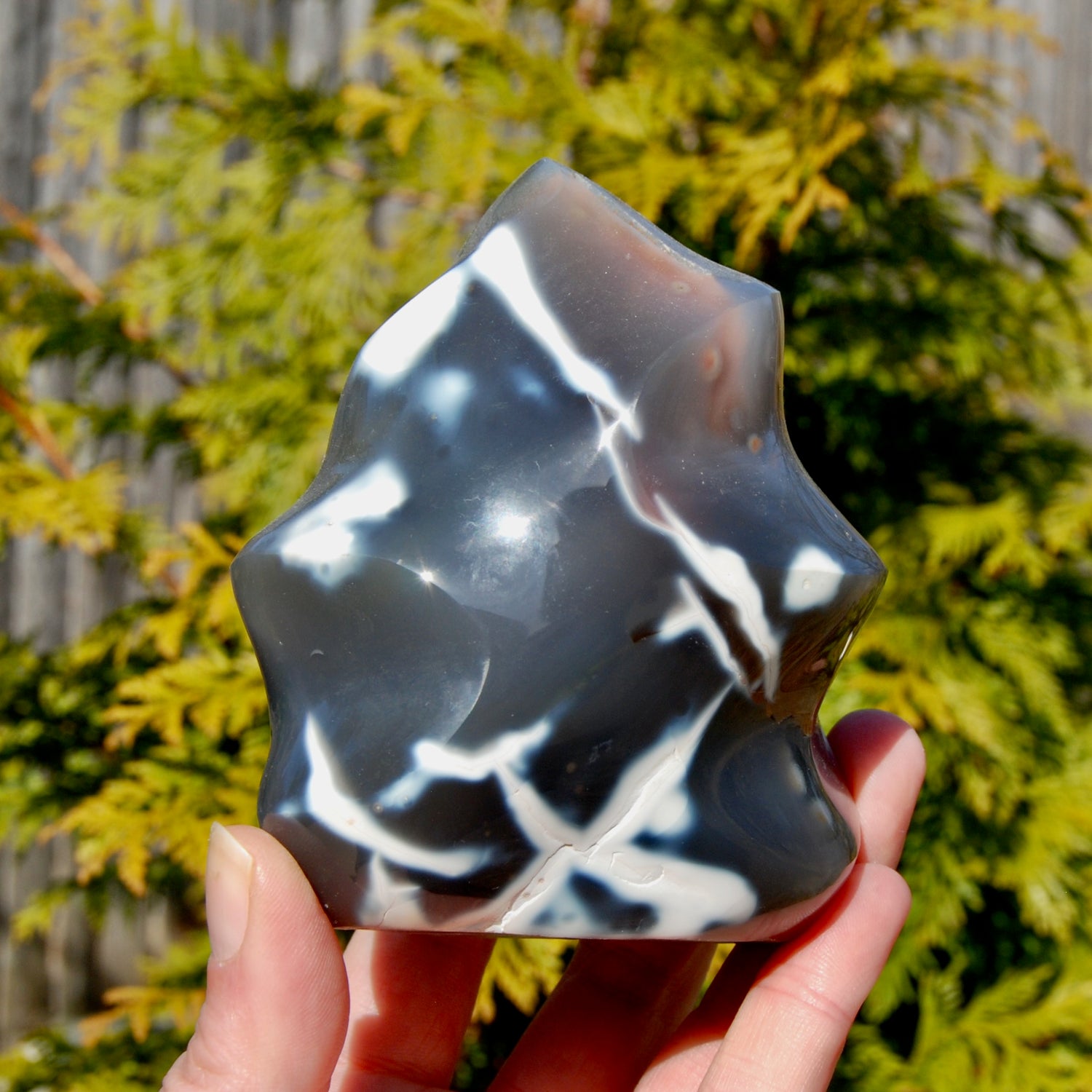 Orca Agate Crystal Flame Tower