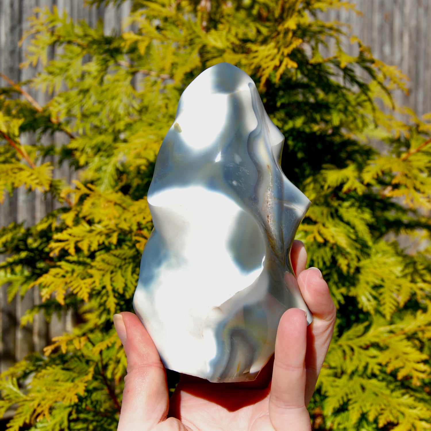 Orca Agate Crystal Flame Tower