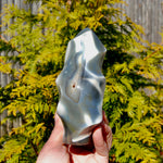 Orca Agate Crystal Flame Tower