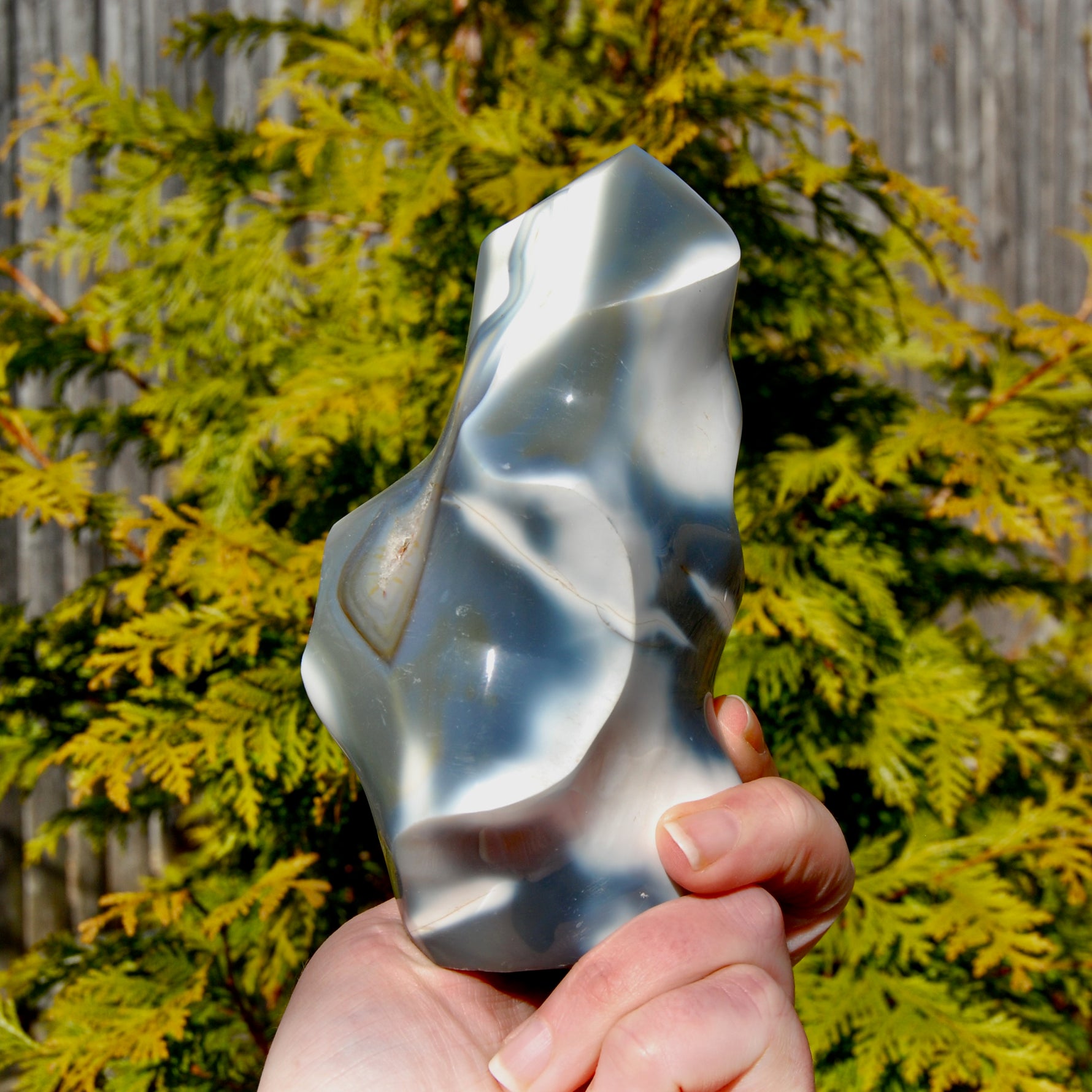 Orca Agate Crystal Flame Tower