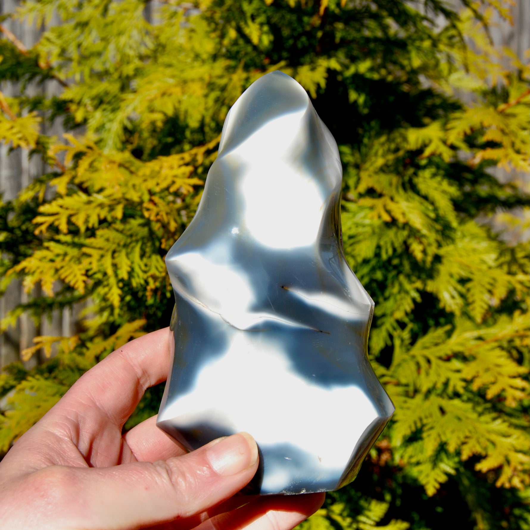 Orca Agate Crystal Flame Tower