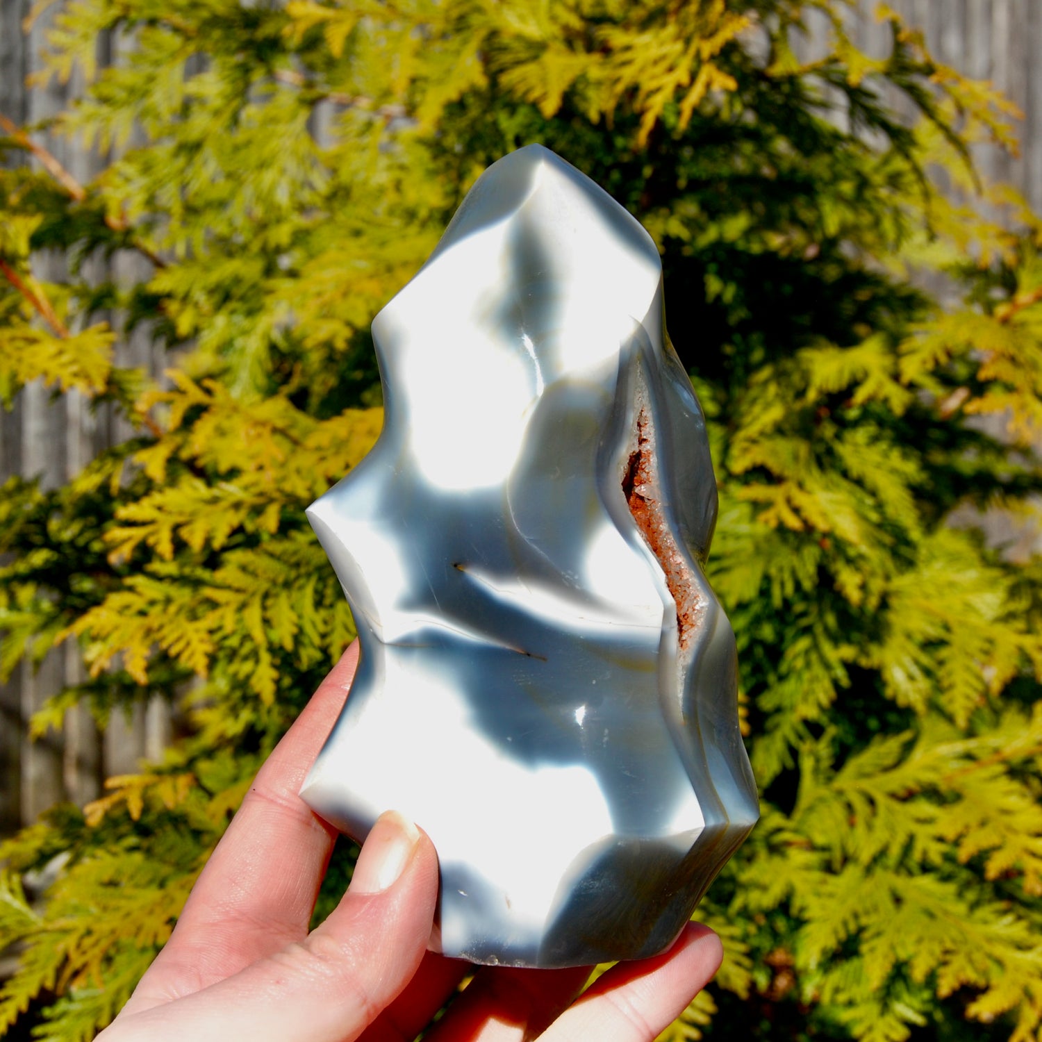 Orca Agate Crystal Flame Tower