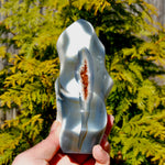 Orca Agate Crystal Flame Tower