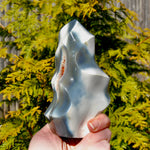 Orca Agate Crystal Flame Tower