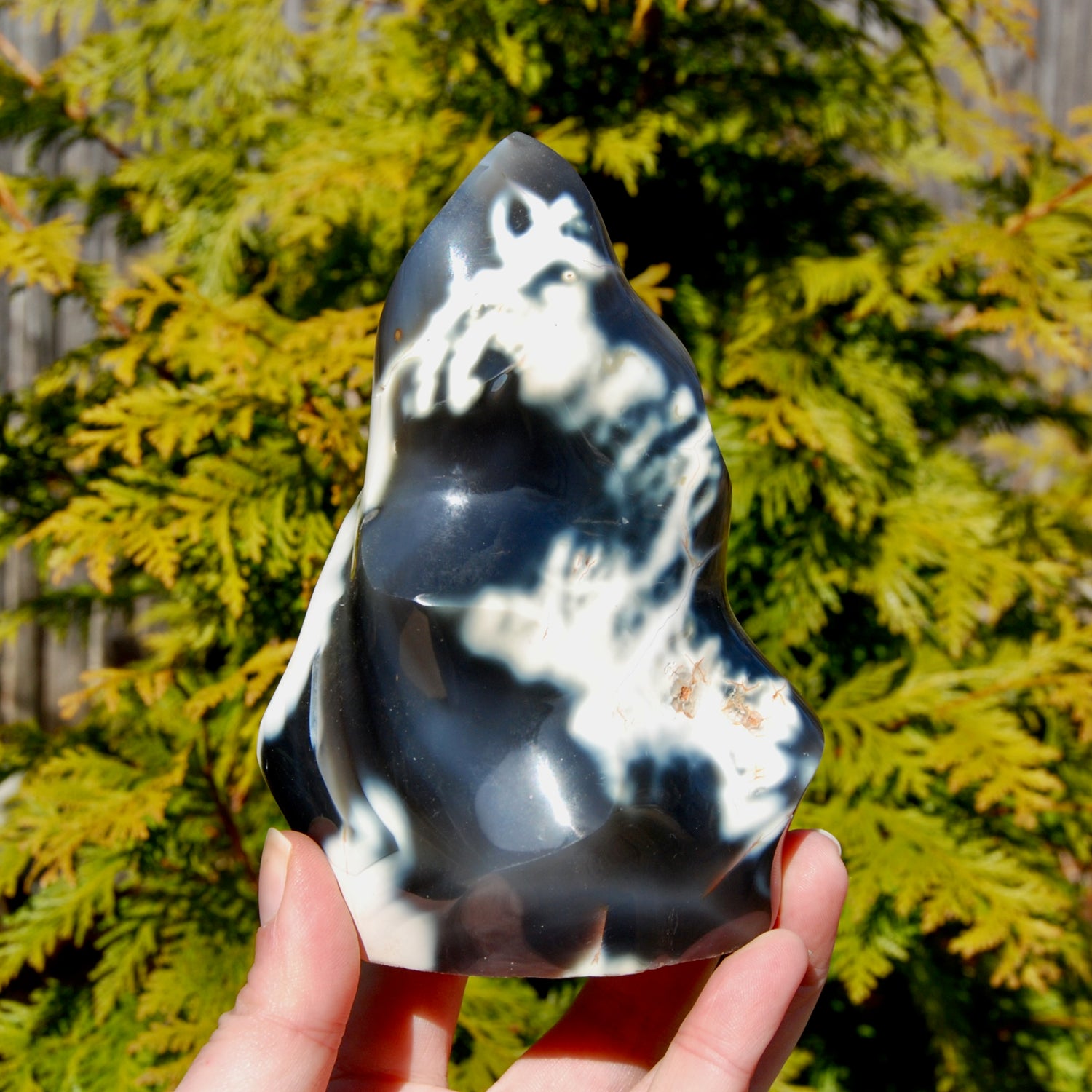 Orca Agate Crystal Flame Tower
