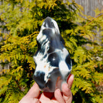 Orca Agate Crystal Flame Tower
