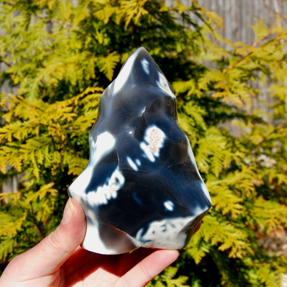 Orca Agate Crystal Flame Tower