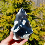 Orca Agate Crystal Flame Tower