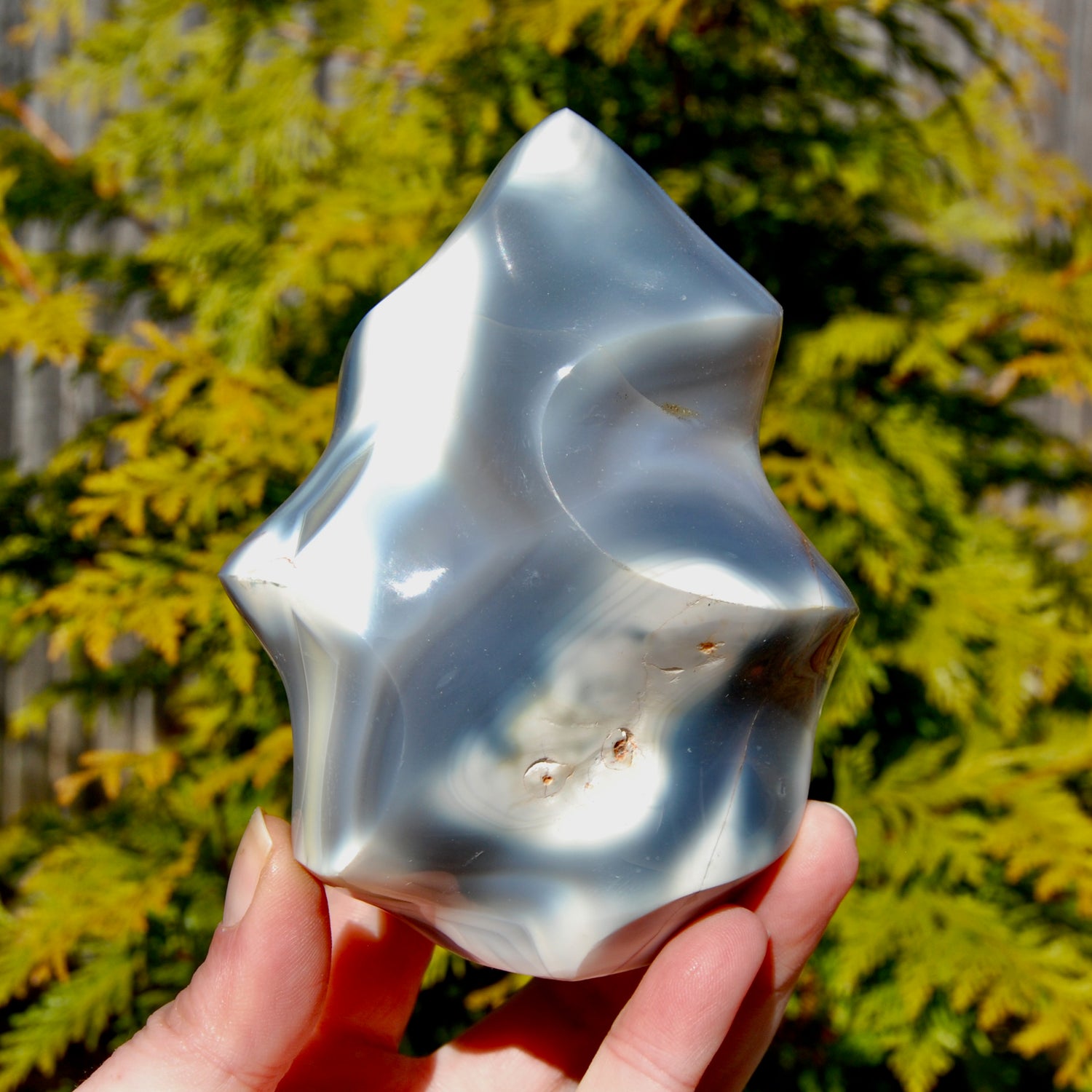 Orca Agate Crystal Flame