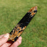 Fossilized Palm Root Crystal Tower