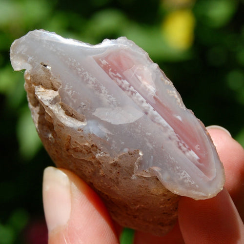 Pink Botswana Agate Semi Polished Crystal Nodule