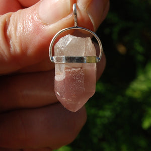 Record Keeper Pink Lithium Lemurian Crystal Pendant