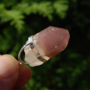 Record Keeper Pink Lithium Lemurian Crystal Pendant