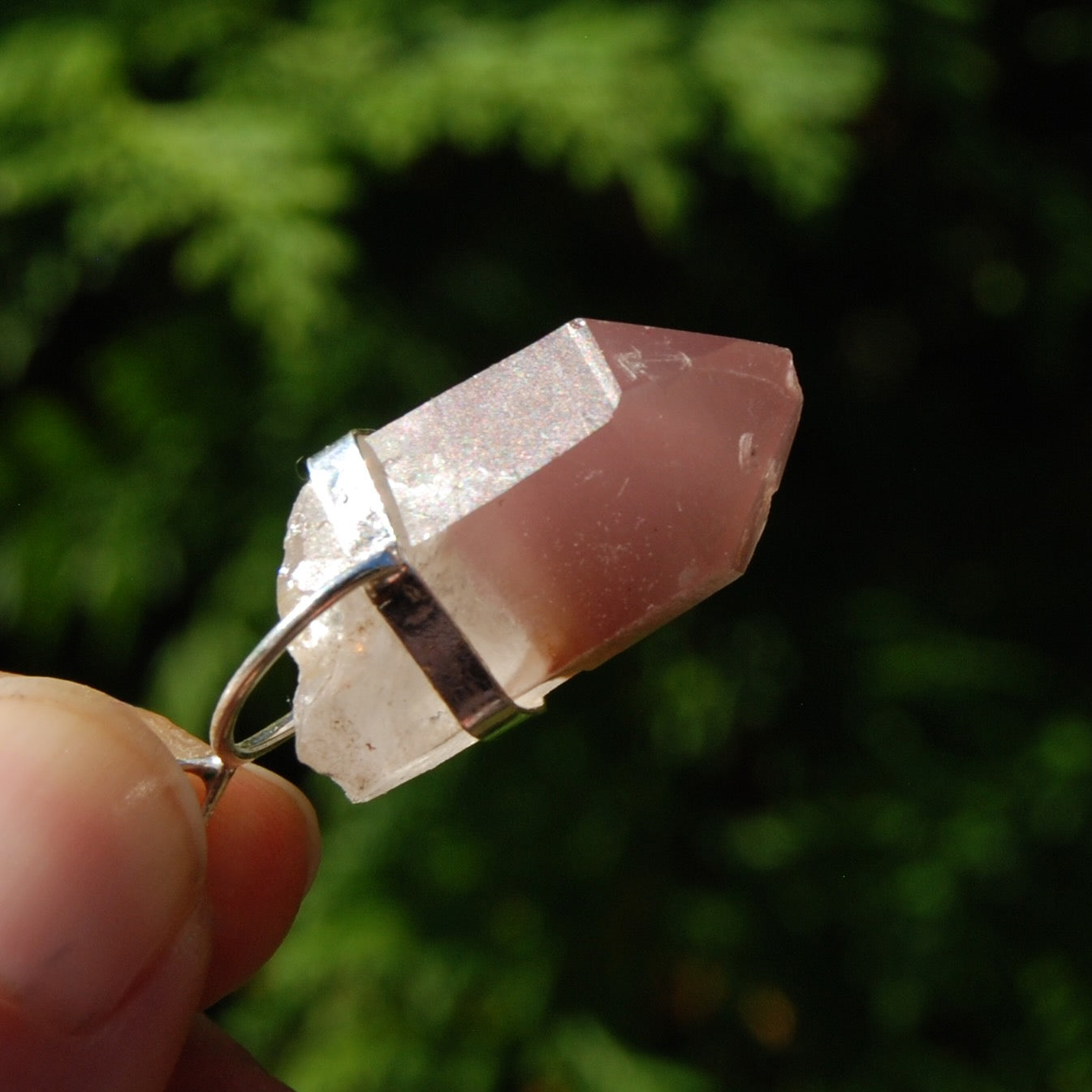 Record Keeper Pink Lithium Lemurian Crystal Pendant