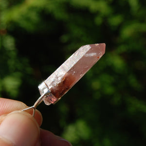 Pink Lithium Lemurian Quartz Crystal Pendant