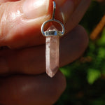 Pink Lithium Lemurian Quartz Crystal Pendant
