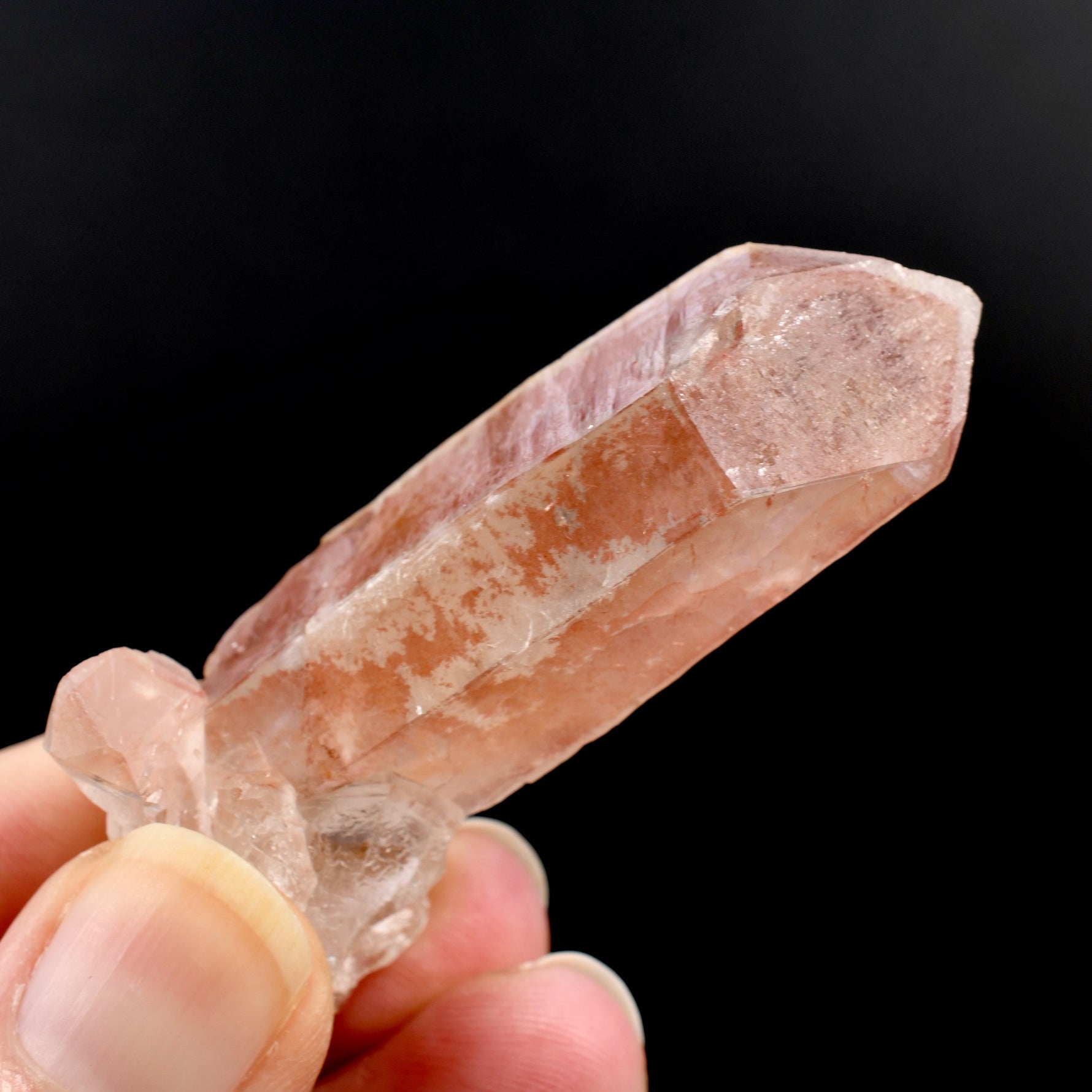 Channeler Pink Lemurian Quartz Crystal from Serra do Cabral Brazil natural raw quartz specimen