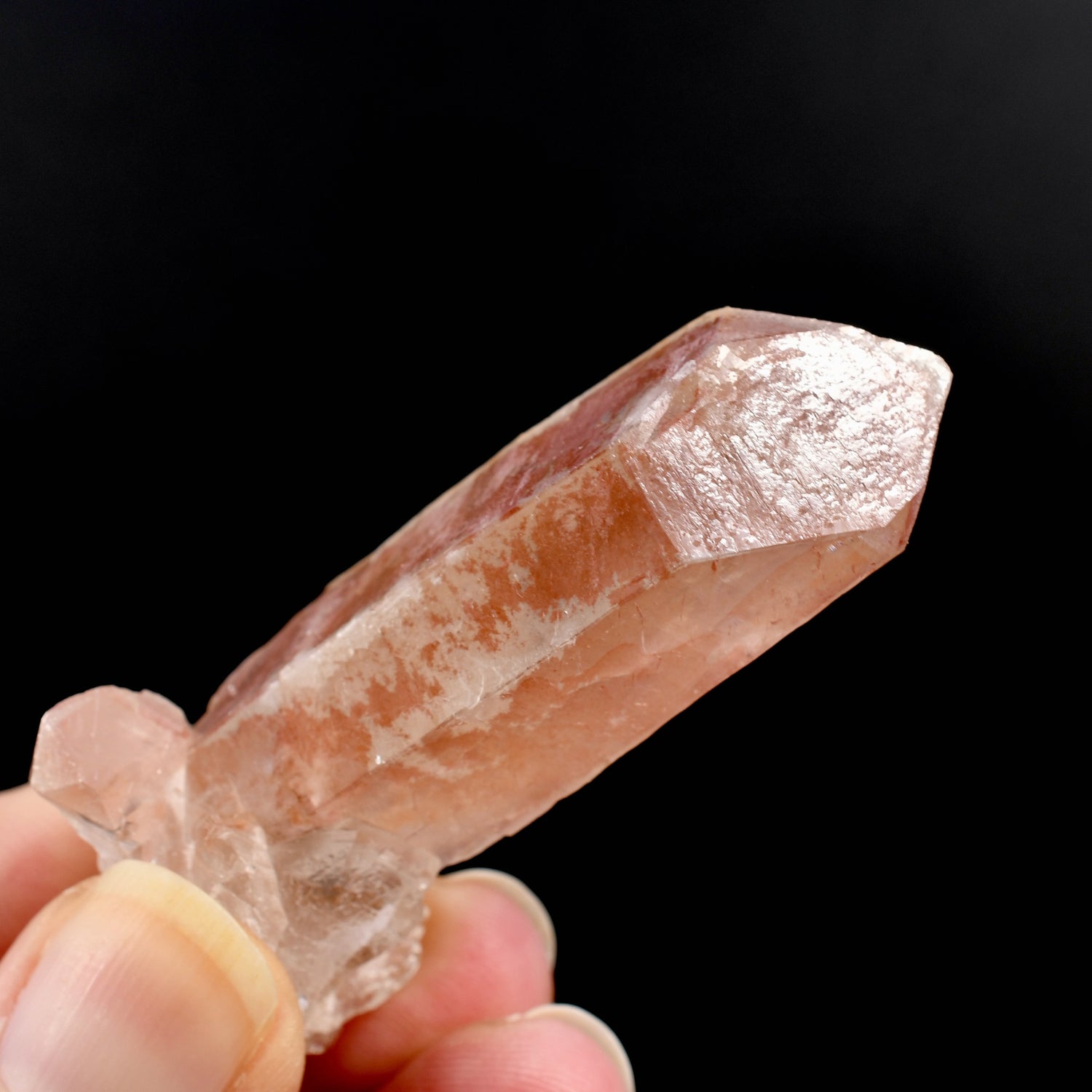 Channeler Pink Lemurian Quartz Crystal from Serra do Cabral Brazil natural raw quartz specimen