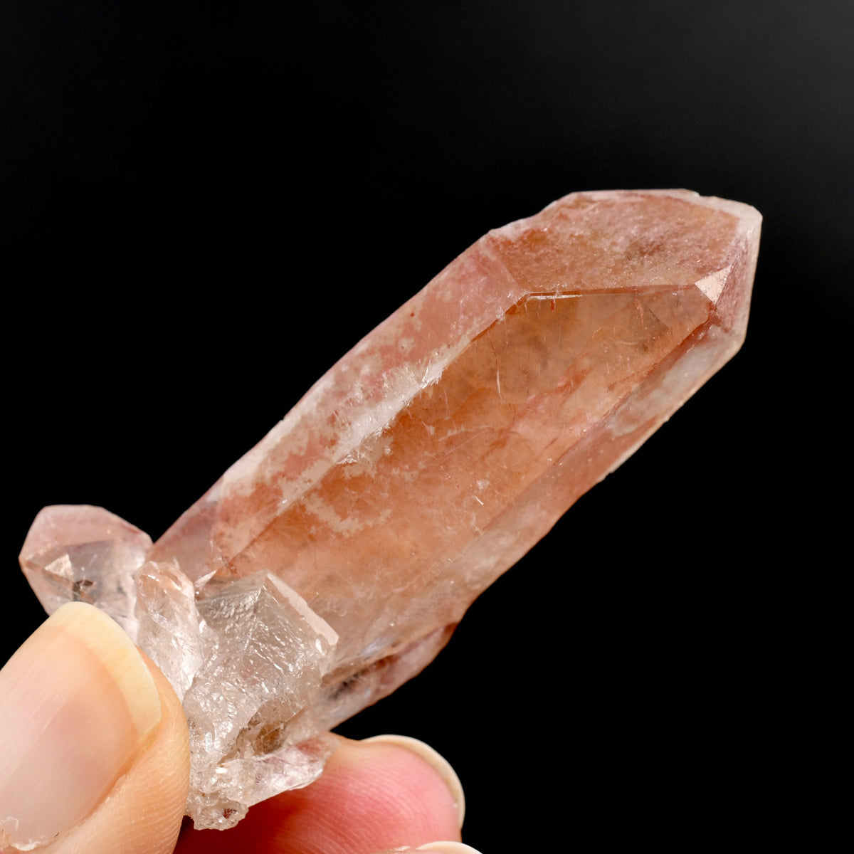 Channeler Pink Lemurian Quartz Crystal from Serra do Cabral Brazil natural raw quartz specimen
