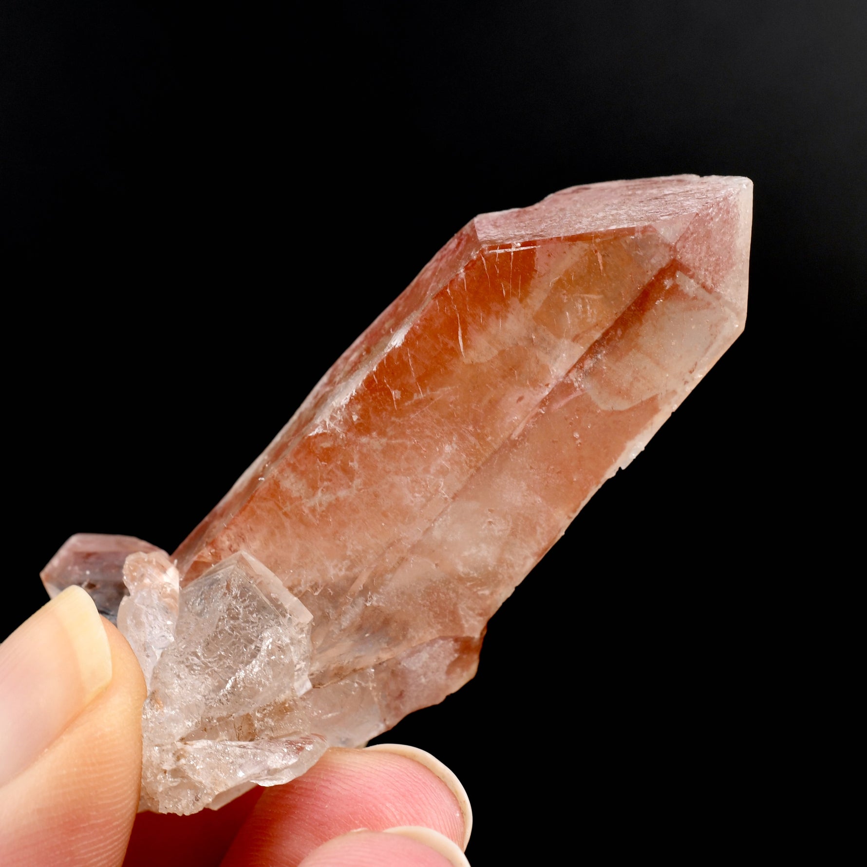 Channeler Pink Lemurian Quartz Crystal from Serra do Cabral Brazil natural raw quartz specimen