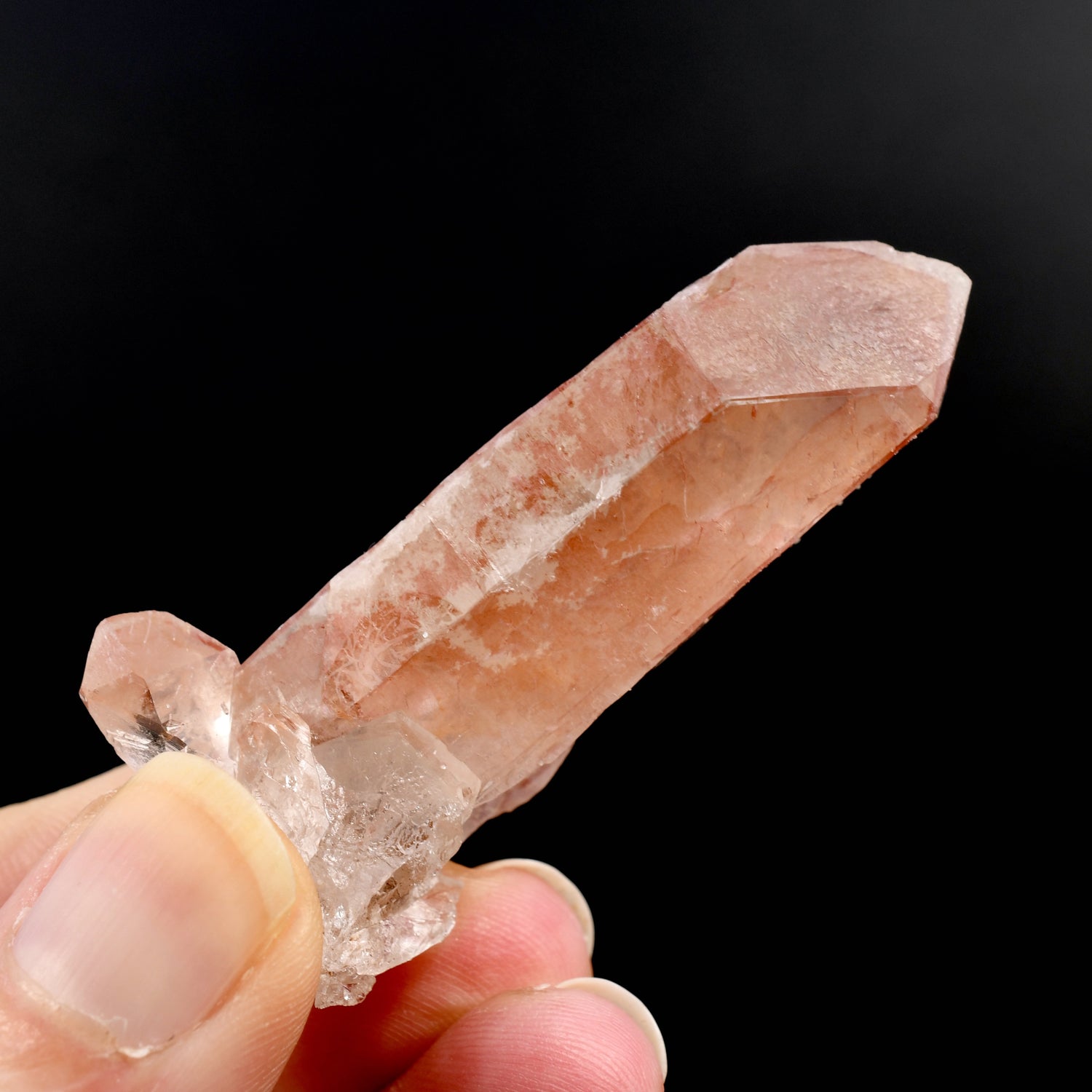 Channeler Pink Lemurian Quartz Crystal from Serra do Cabral Brazil natural raw quartz specimen