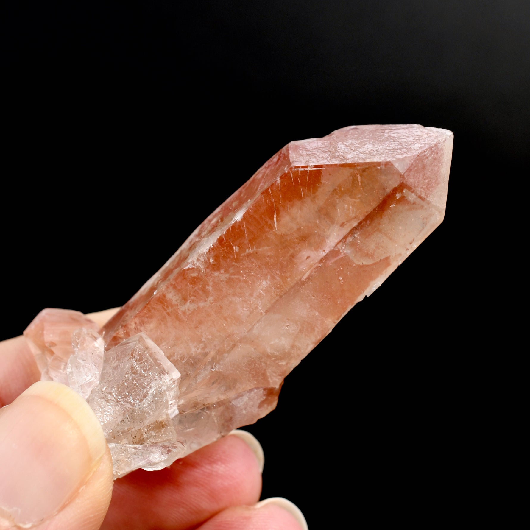 Channeler Pink Lemurian Quartz Crystal from Serra do Cabral Brazil natural raw quartz specimen