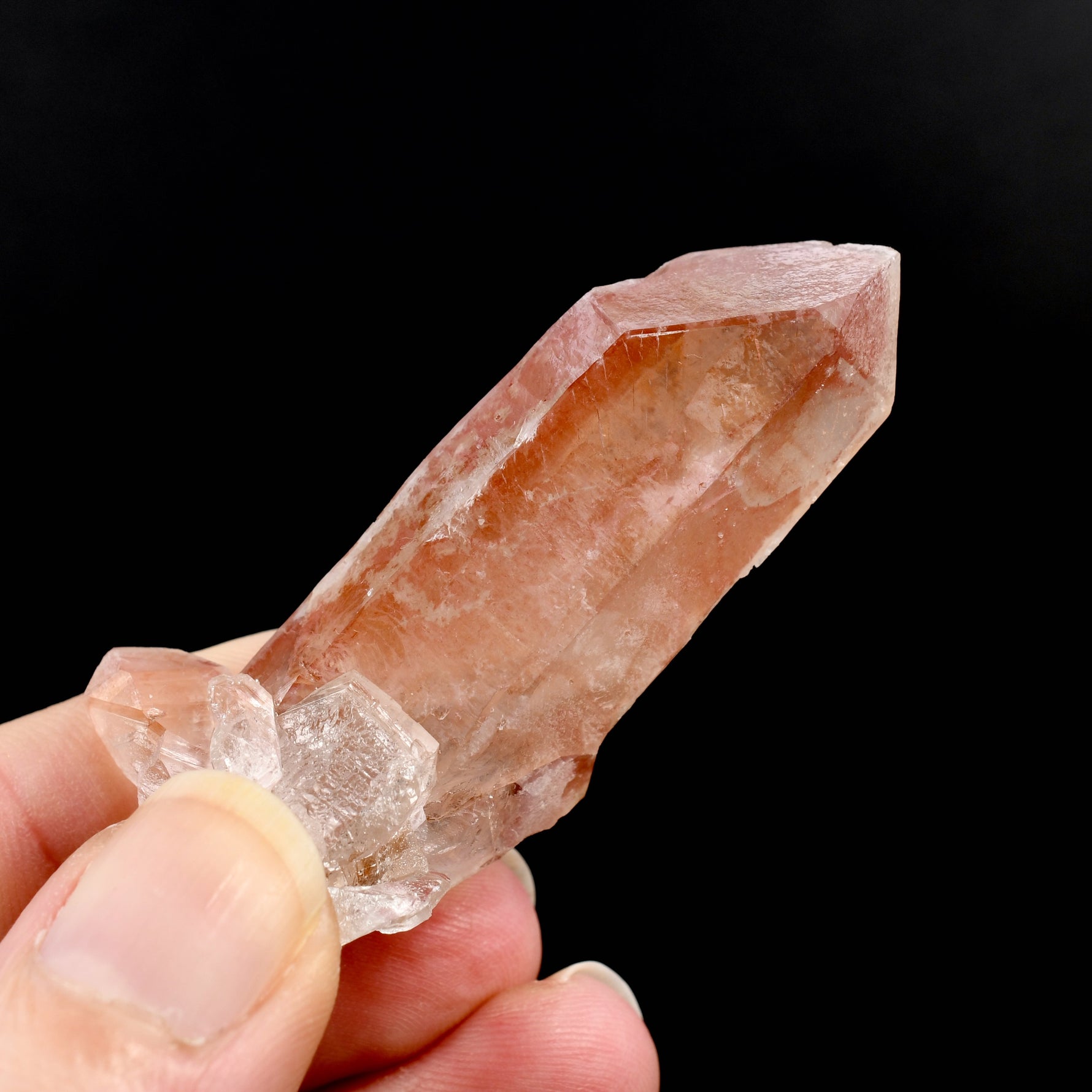 Channeler Pink Lemurian Quartz Crystal from Serra do Cabral Brazil natural raw quartz specimen